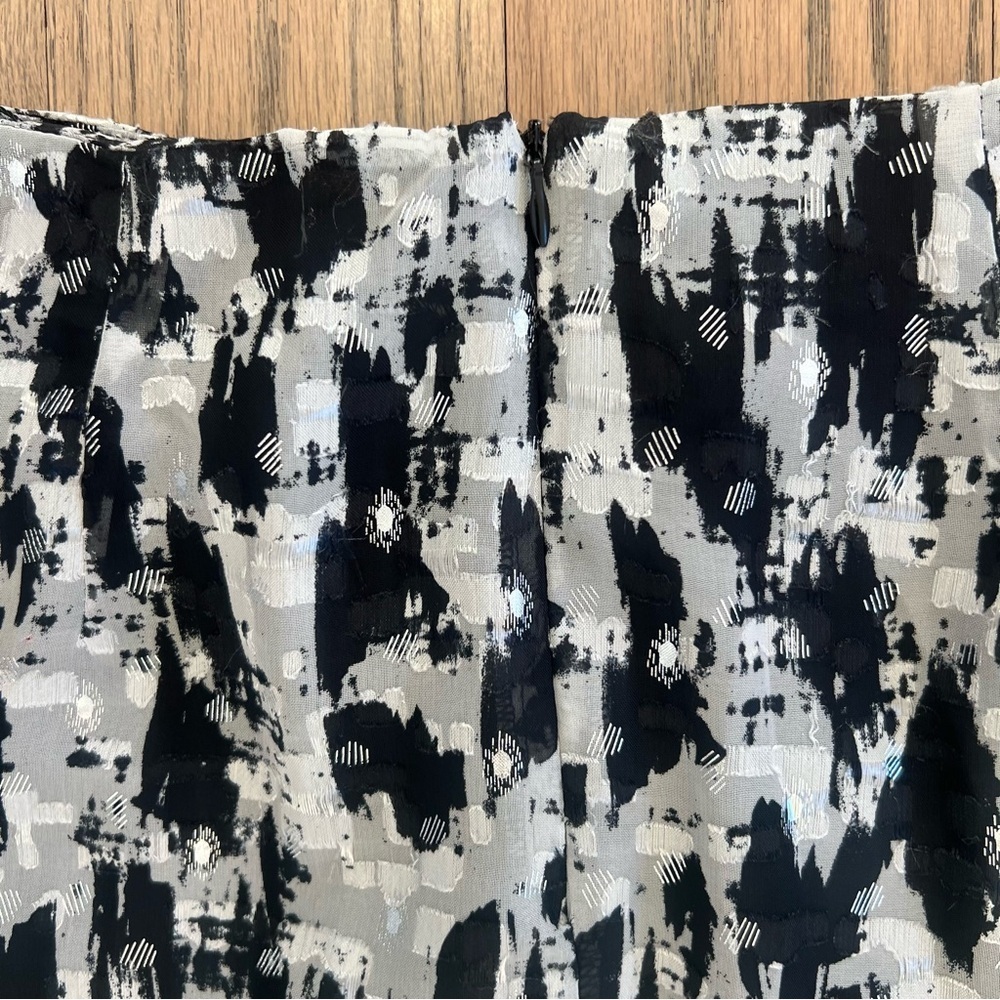 NWT Mango MNG Women’s Falda Floc Black and White Printed Midi Skirt Size Small - Picture 7 of 15